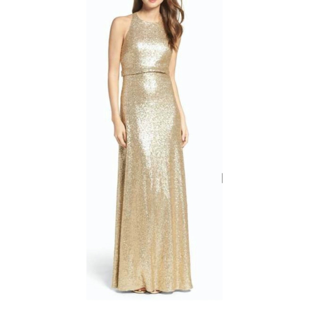 Jenny Yoo Sloane Sequin Blouson Gown